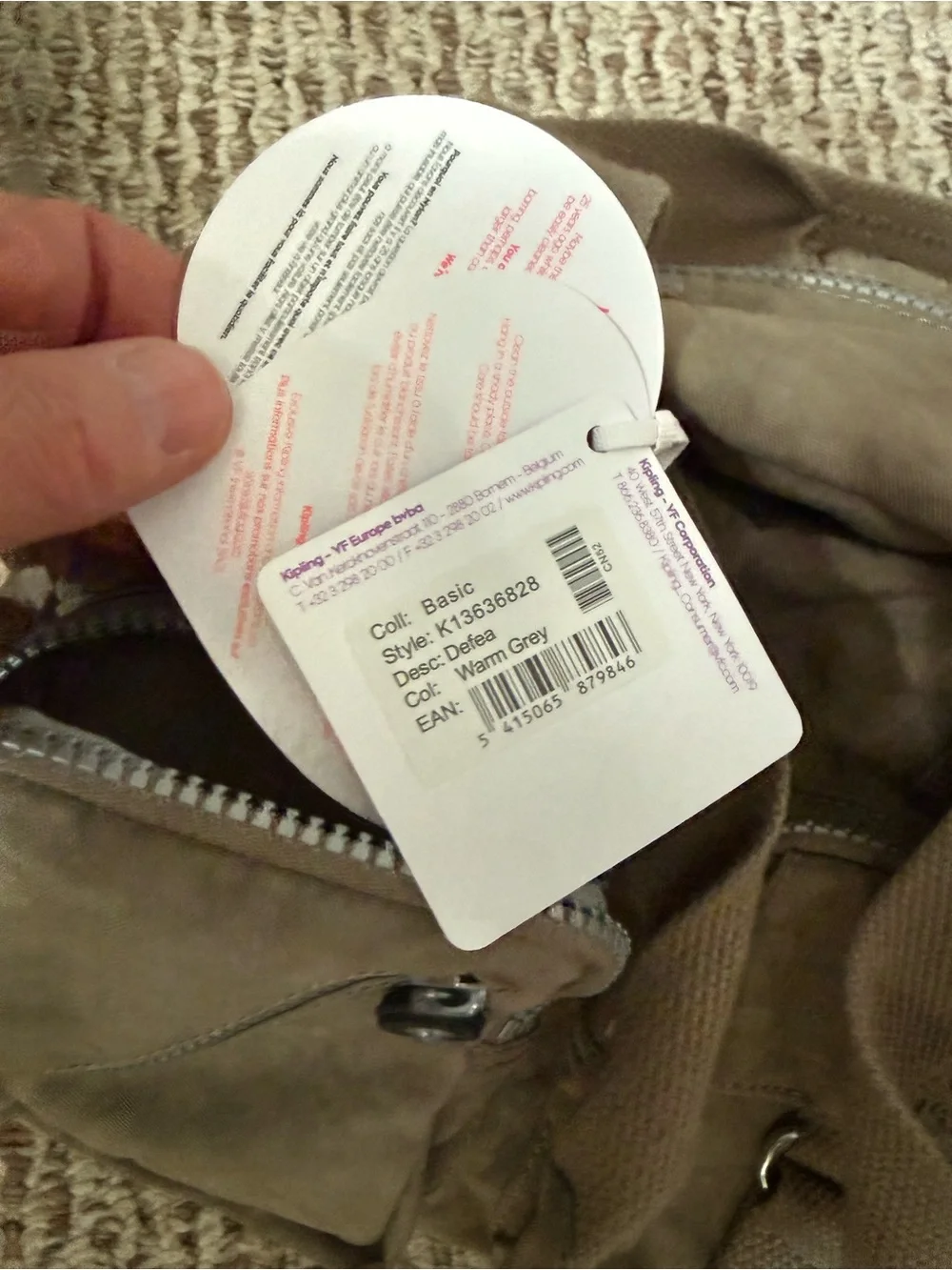 Taupe Kipling Defea Multi-Pocket Women’s Shoulder Bag
